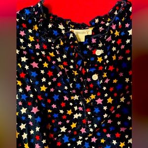 JCrew (crew cuts) girls multicolored stars casual cotton dress